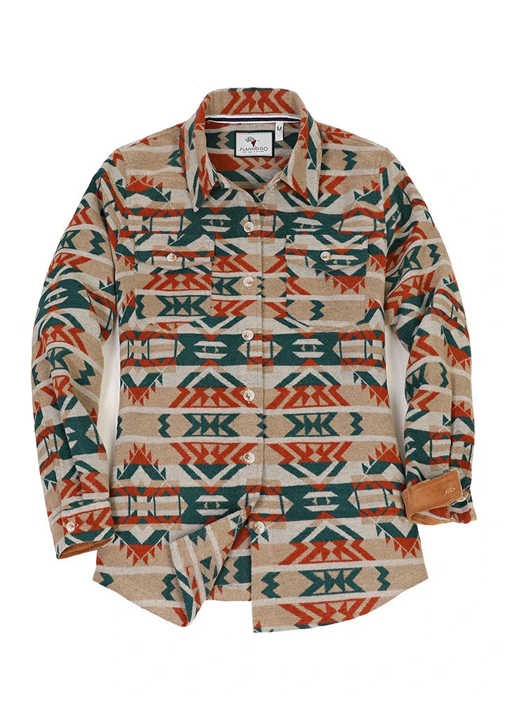 Women's Aztec Shirt Jacket, Wool Blend-1