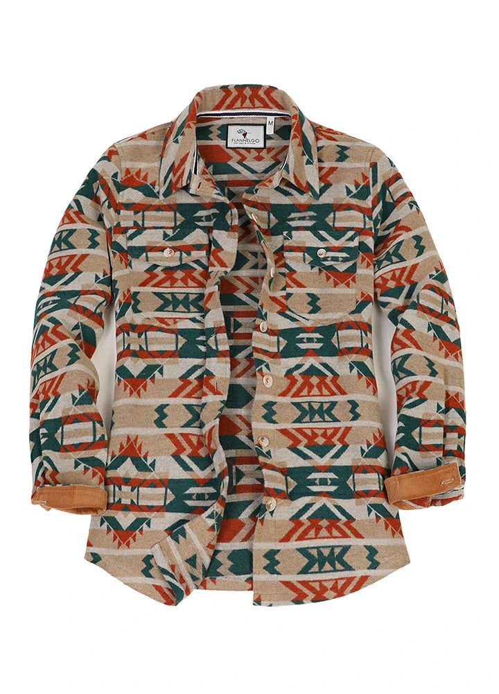 Women's Aztec Shirt Jacket, Wool Blend-0