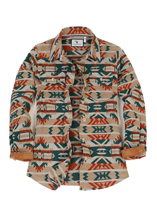 Women's Aztec Shirt Jacket, Wool Blend-0