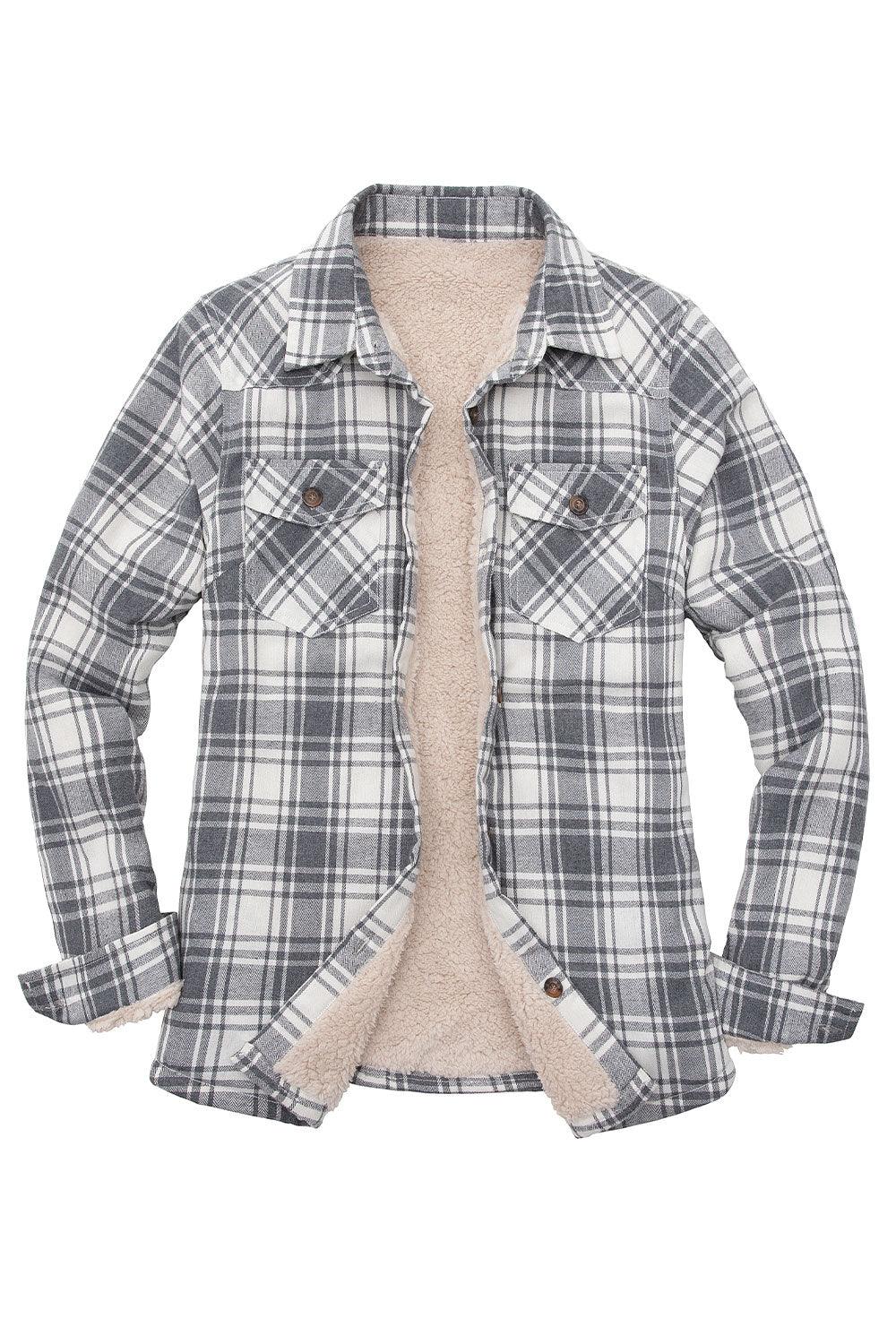 Women's Sherpa Lined Flannel Shirt Jacket, Button Down-22