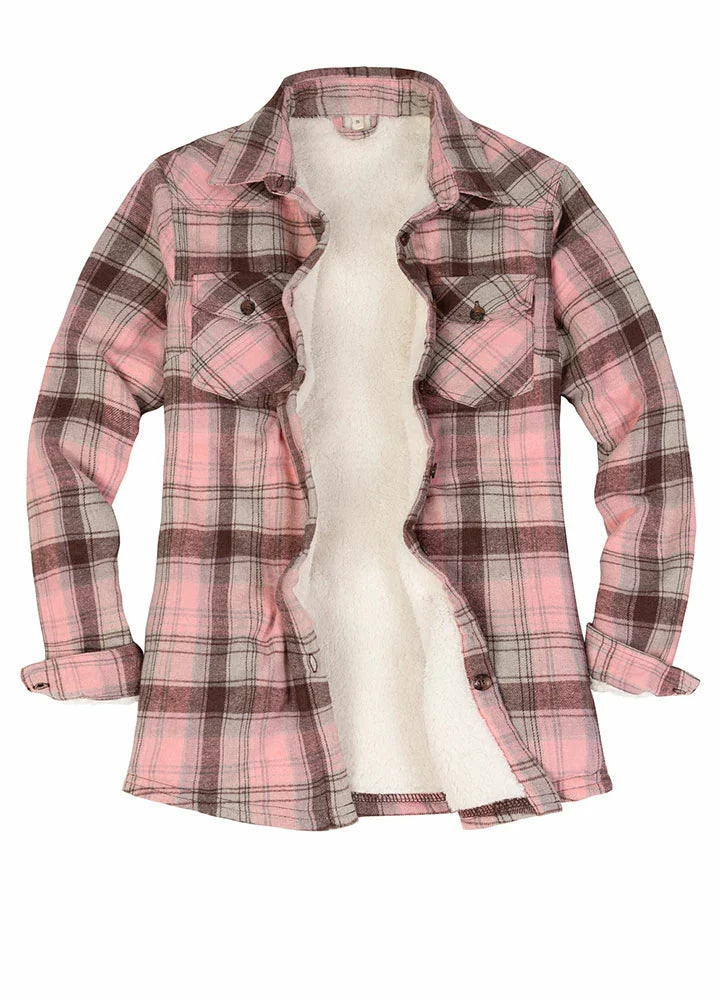 Women's Sherpa Lined Flannel Shirt Jacket, Button Down-14