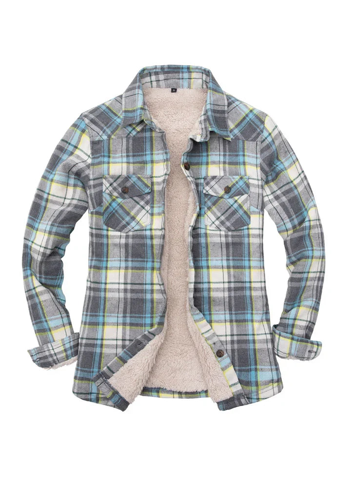 Women's Sherpa Lined Flannel Shirt Jacket, Button Down-21