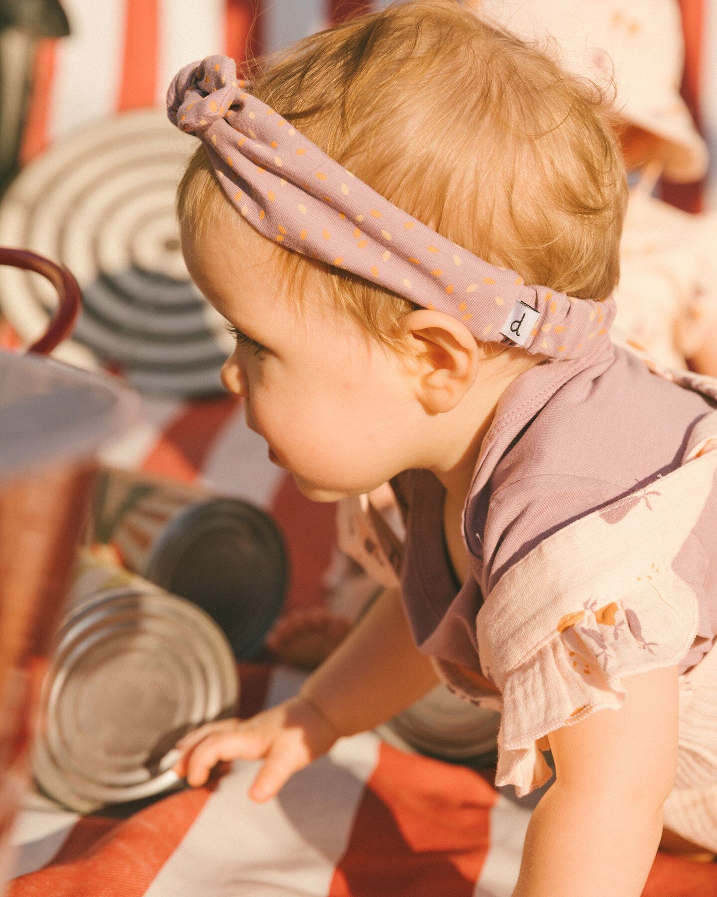 Printed Organic Cotton Headband Pear Seeds-1