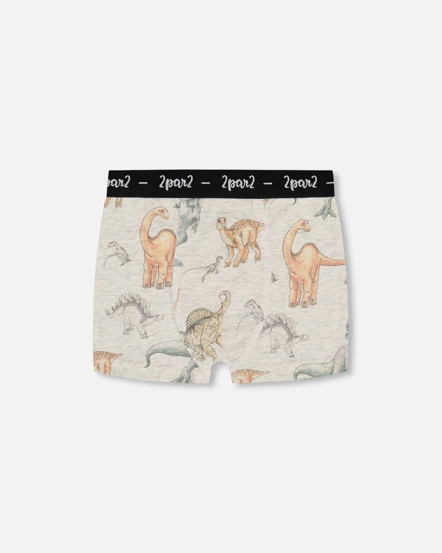 Printed Organic Cotton Boxer Shorts Dinosaur On Mottled And Tan Background-0