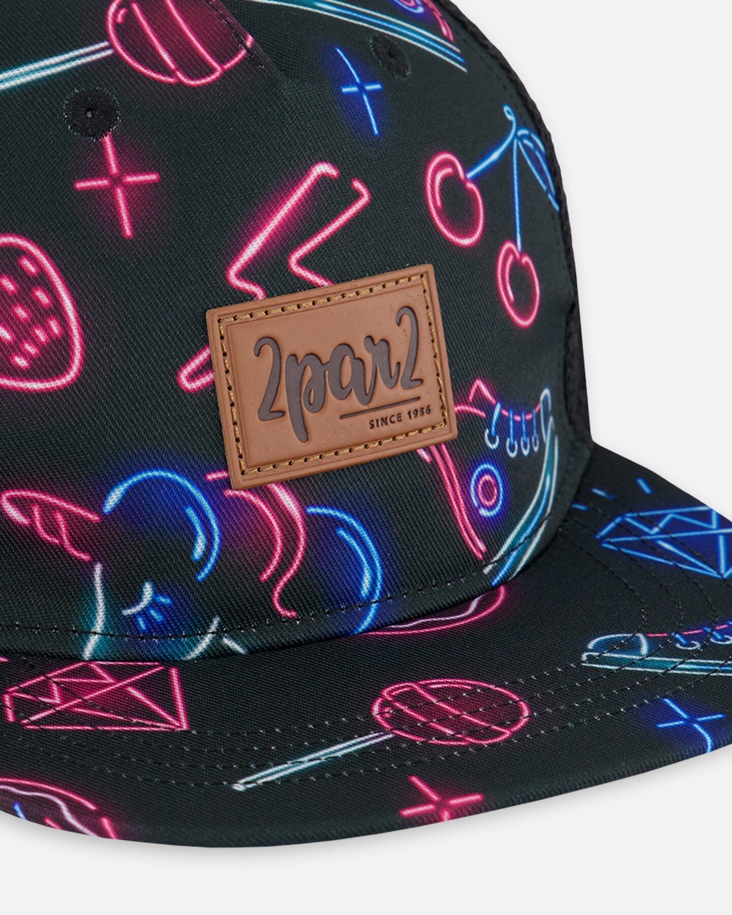 Printed Cap Black And Blue And Pink Items-4