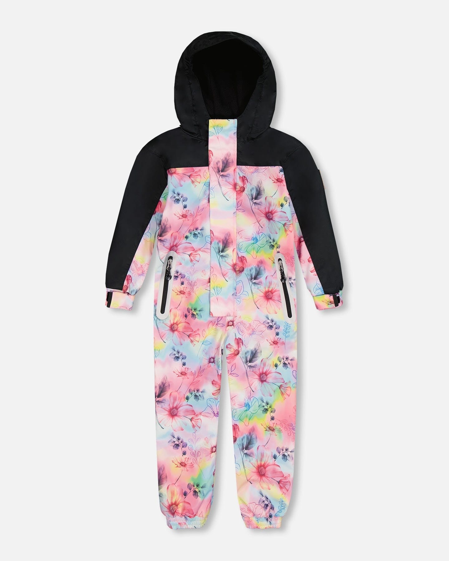 Printed Mid-Season One-Piece Outerwear Butterflies On Multicolored And Black Background-0