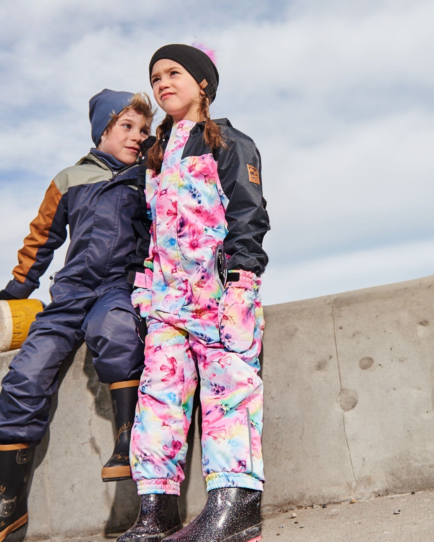 Printed Mid-Season One-Piece Outerwear Butterflies On Multicolored And Black Background-1