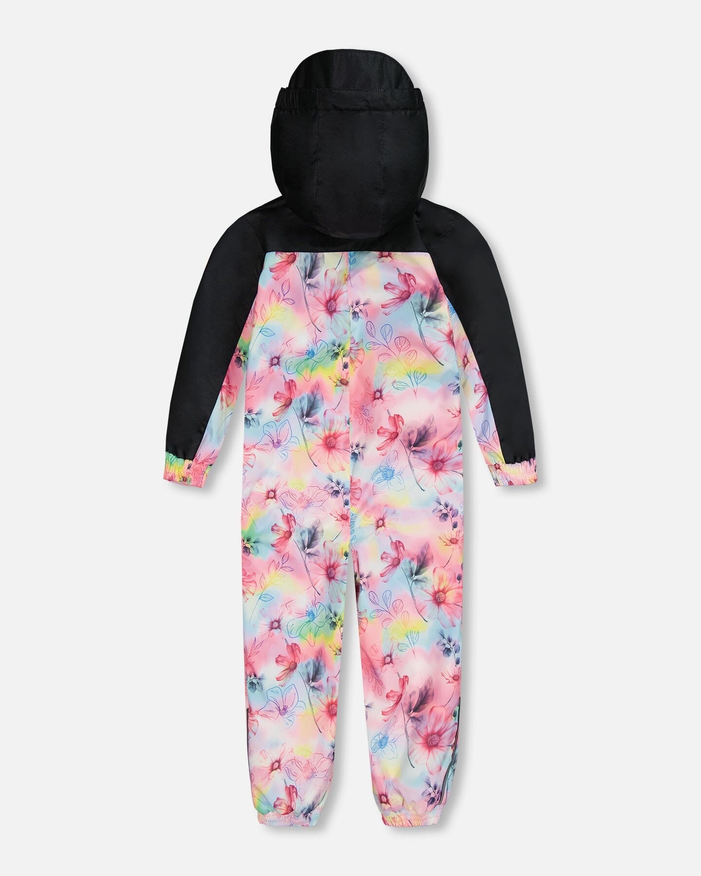 Printed Mid-Season One-Piece Outerwear Butterflies On Multicolored And Black Background-4