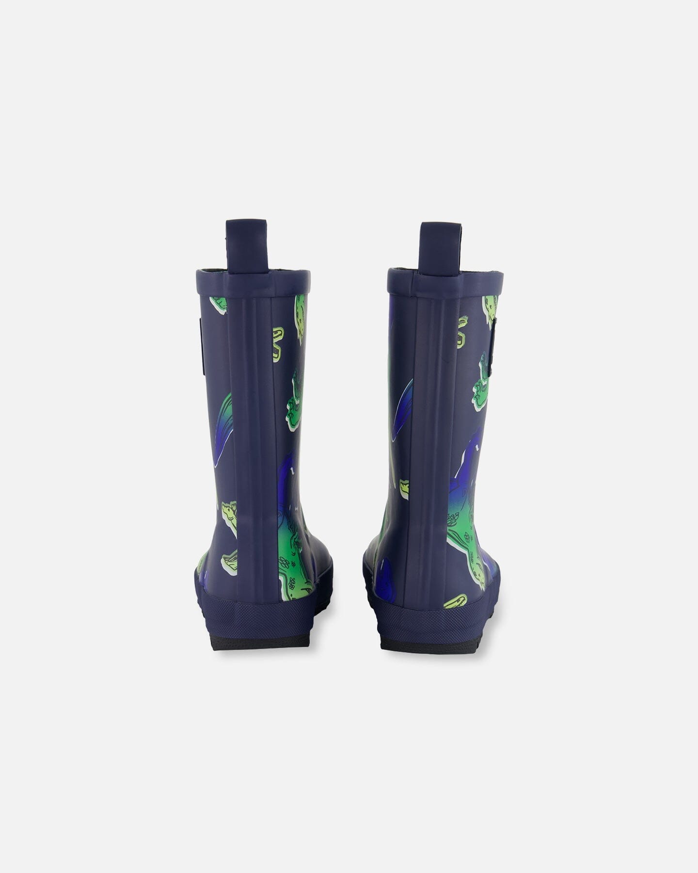 Printed Rain Boots Blue And Green Dino On Navy-3