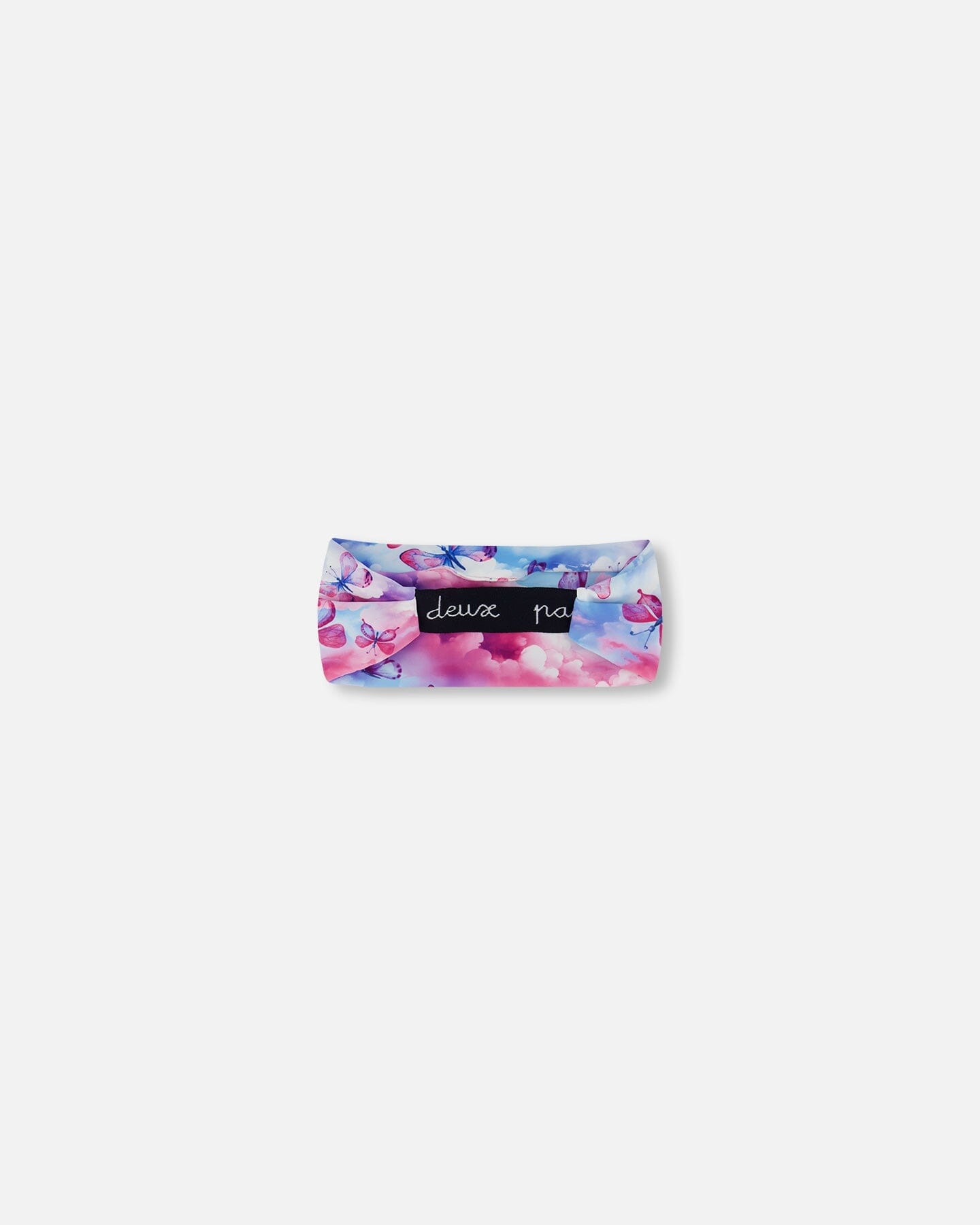 Printed Athletic Headband Pink, Blue And Butterflies-2
