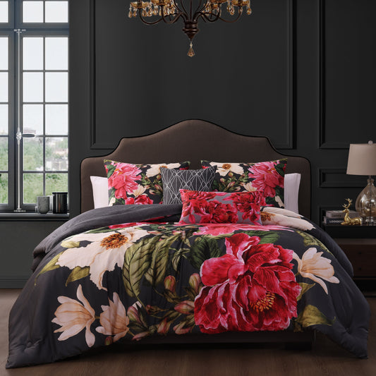 Bebejan Flower Garland 5 Piece Reversible Comforter Set-0