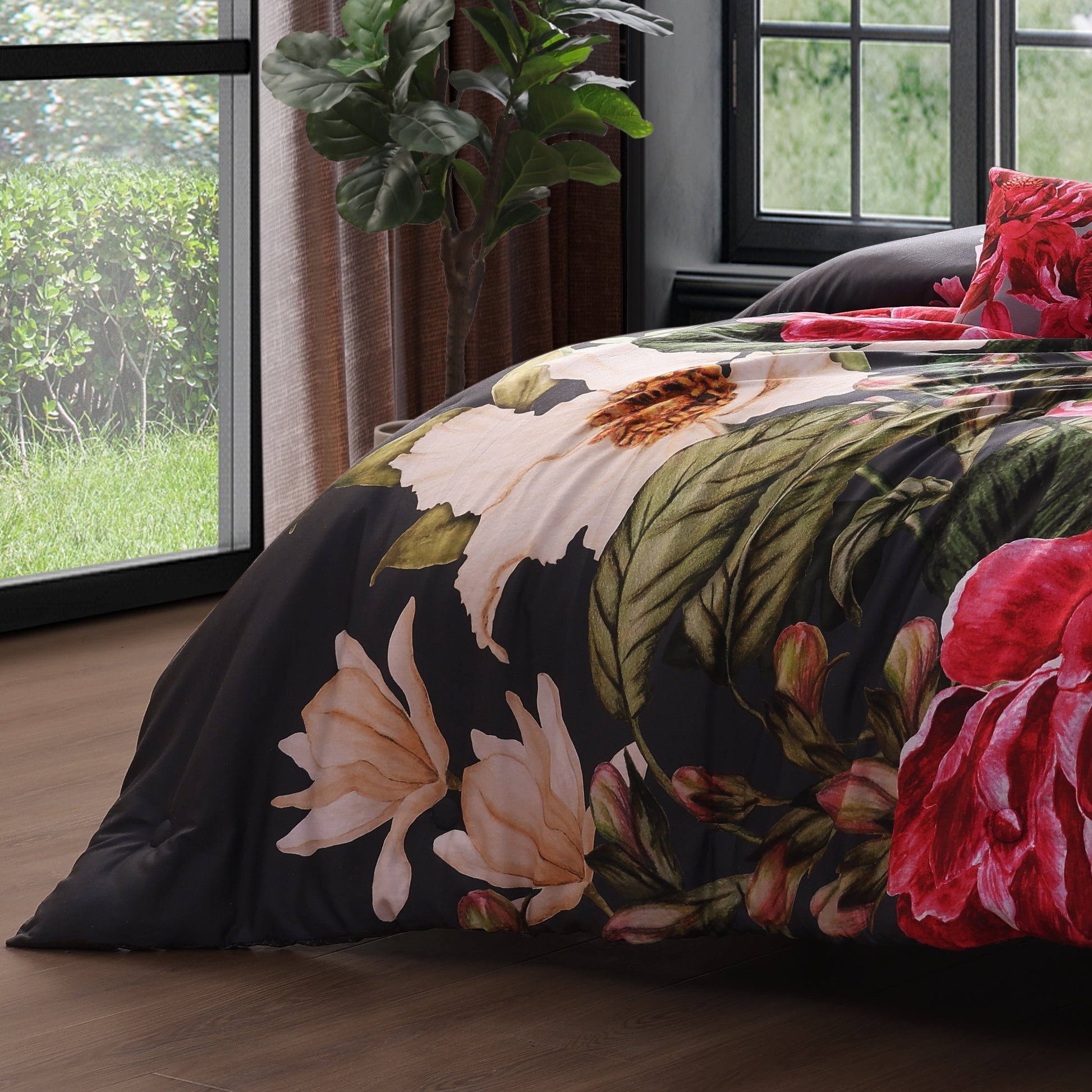 Bebejan Flower Garland 5 Piece Reversible Comforter Set-3