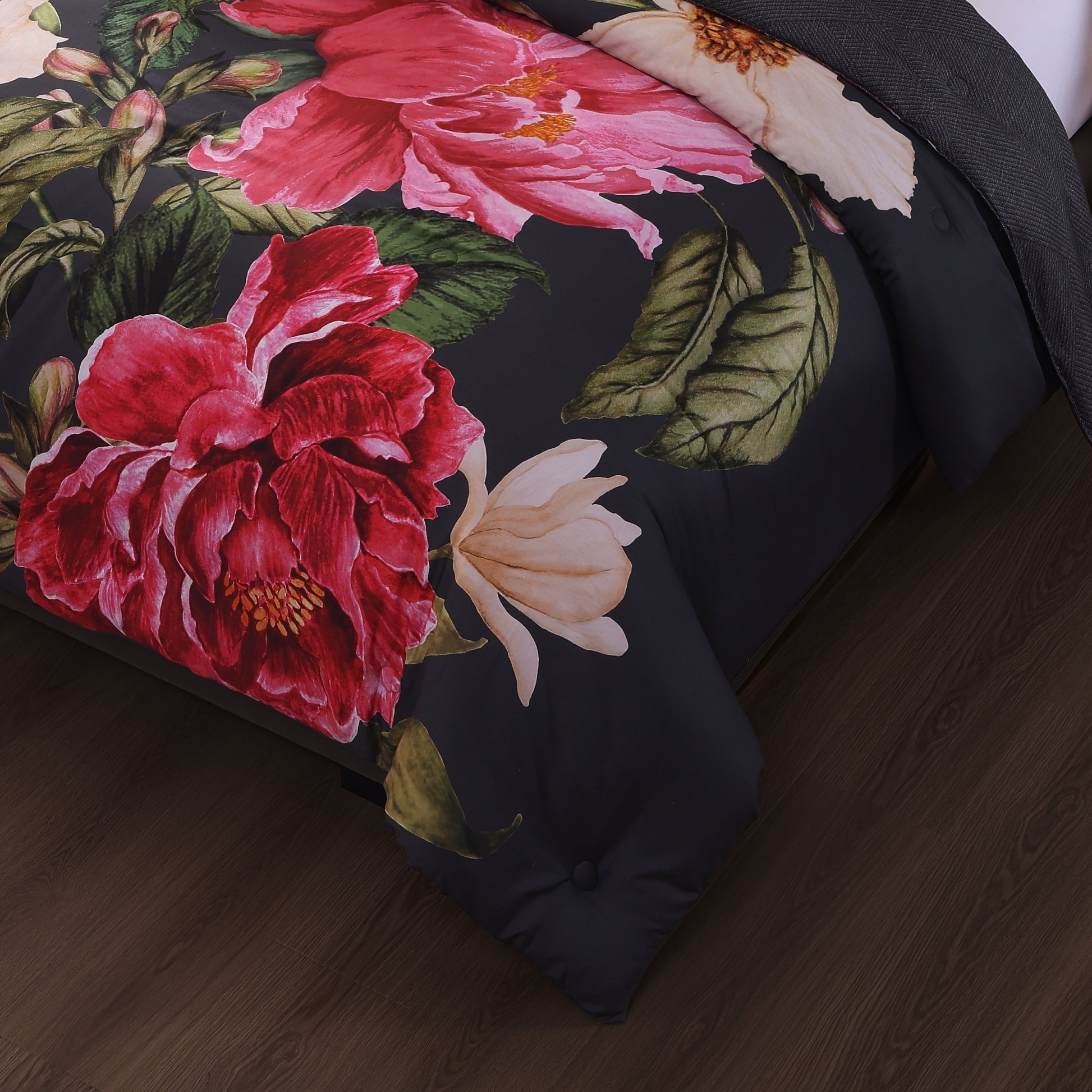 Bebejan Flower Garland 5 Piece Reversible Comforter Set-4