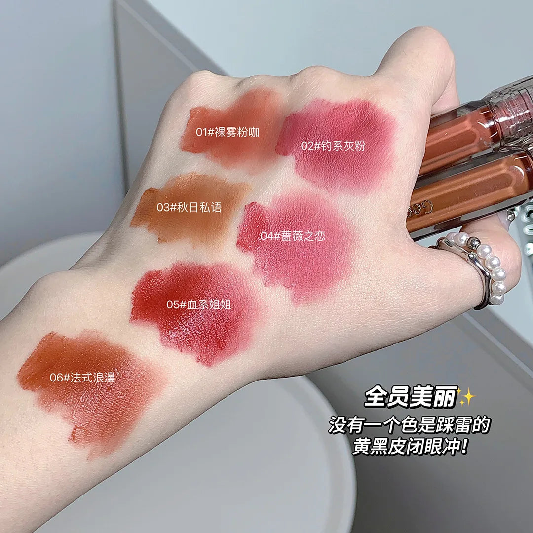 Gege Bear Feather Fog Velvet Lip Stain Affordable Matte Lipstick-2