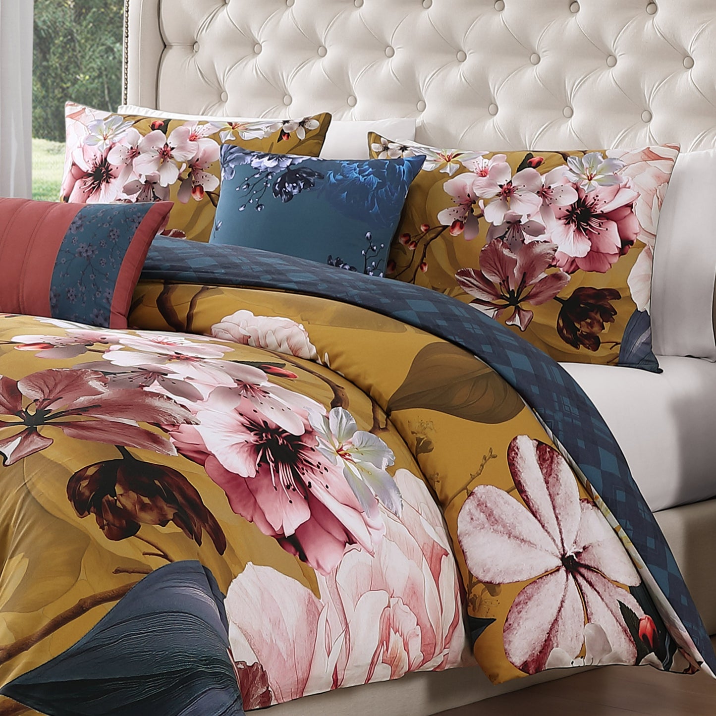 Bebejan Golden Bounty 5 Piece Reversible Comforter Set-3