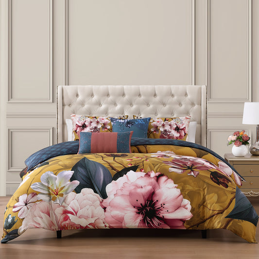Bebejan Golden Bounty 5 Piece Reversible Comforter Set-0