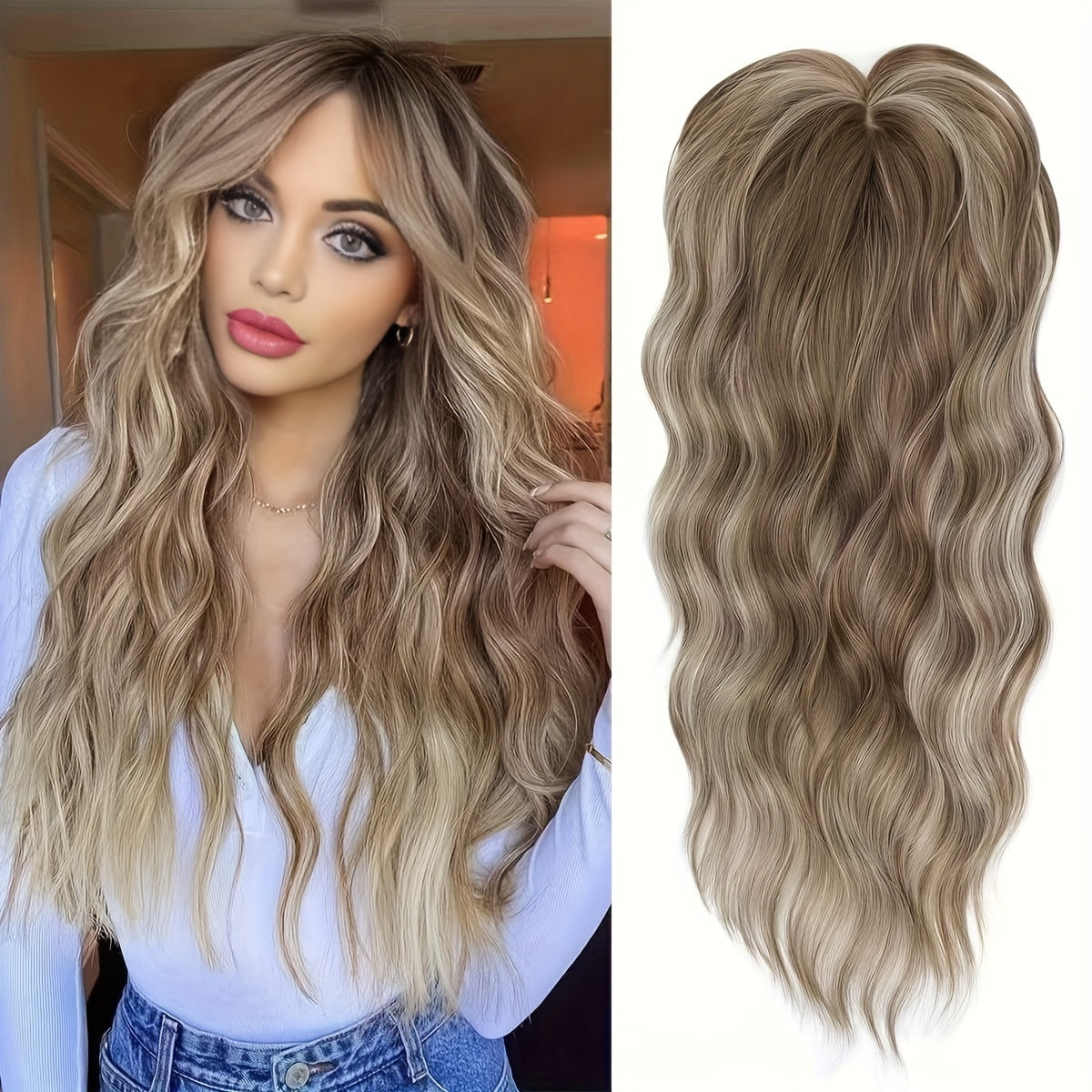 Gradient Blonde Synthetic Wig-1