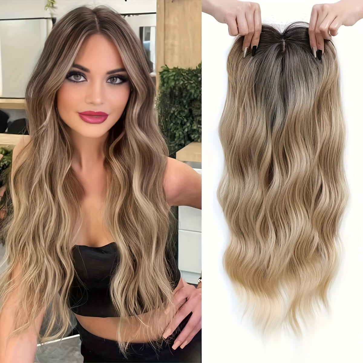 Gradient Blonde Synthetic Wig-3