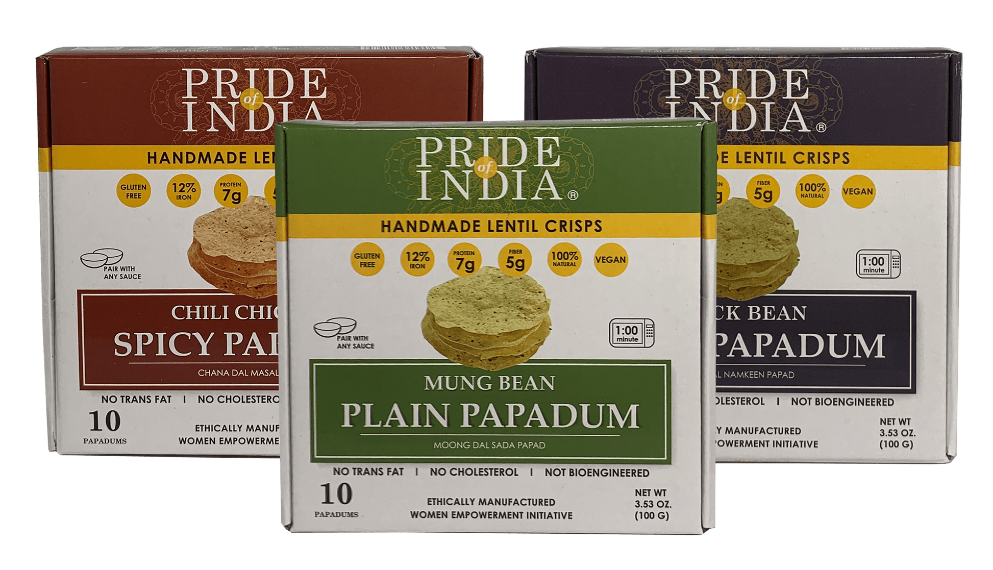Assorted Papadum Lentil Crisps - Plain, Salty & Spicy-0