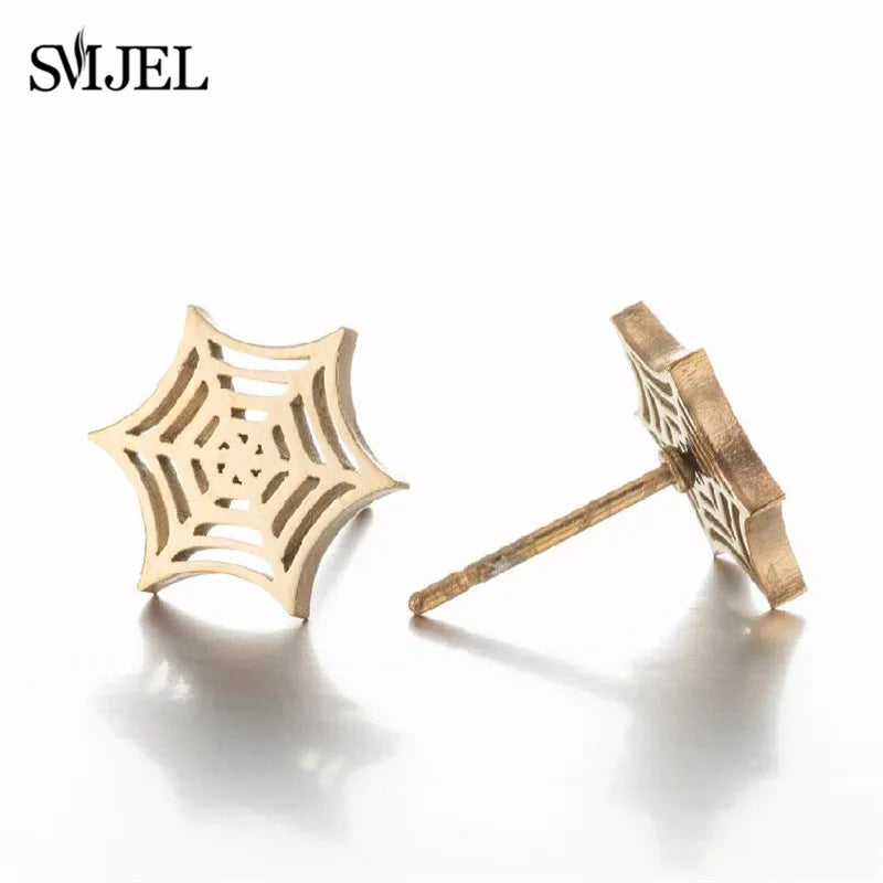 Cute Animal Deer Stud Earrings Stainless Steel Small Snowflake Earring for Women Christmas Jewelry pendientes Gifts