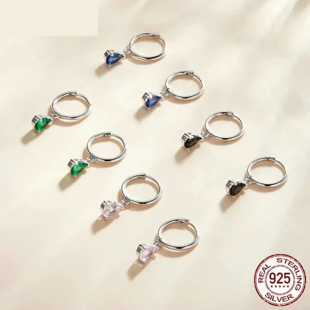 Exquisite Ishwar Water Drop Earrings | 925 Sterling Silver | 4 Colors | Statement Jewelry Sce1018