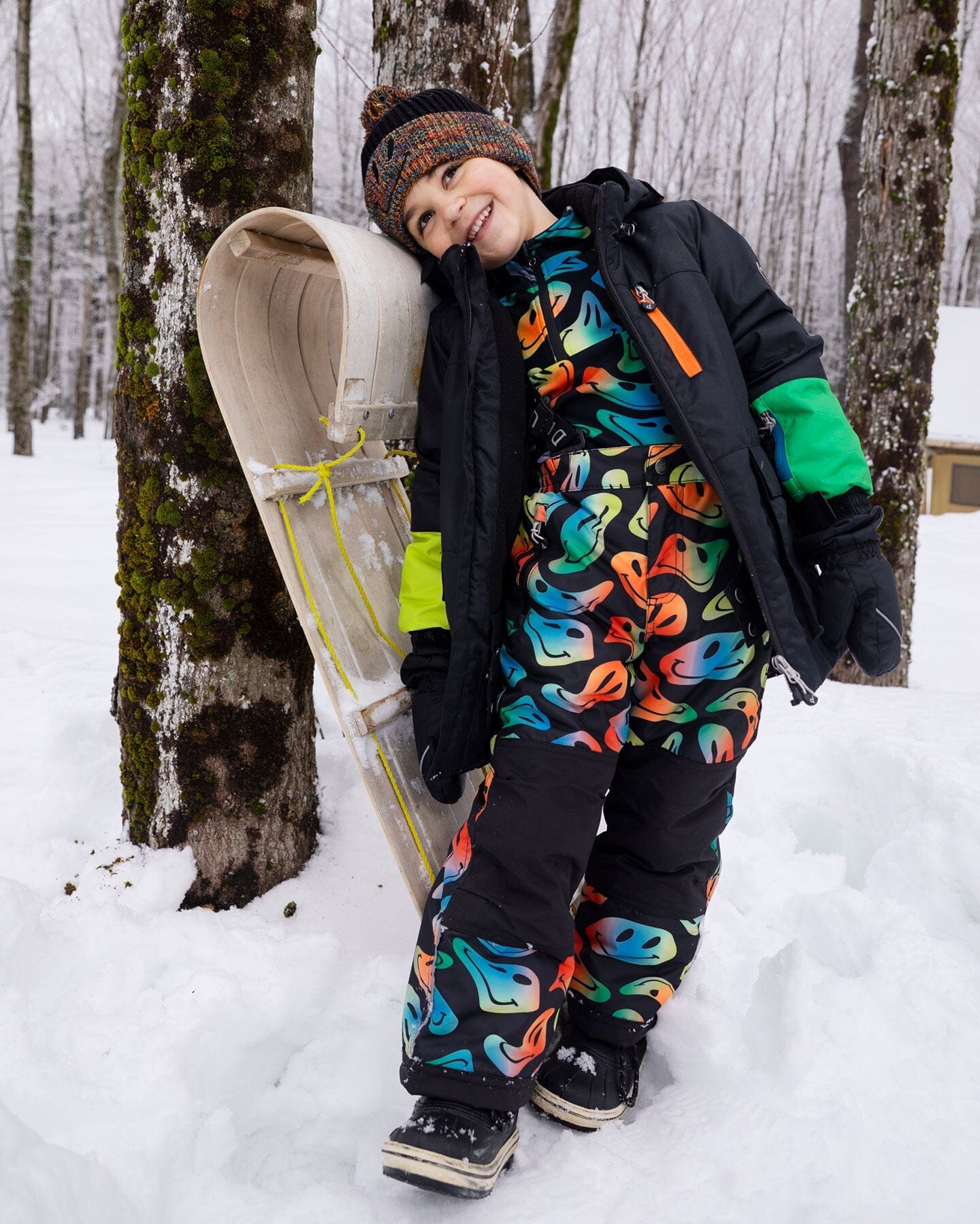 Two-Piece Play Snowsuit Smiley Face-2