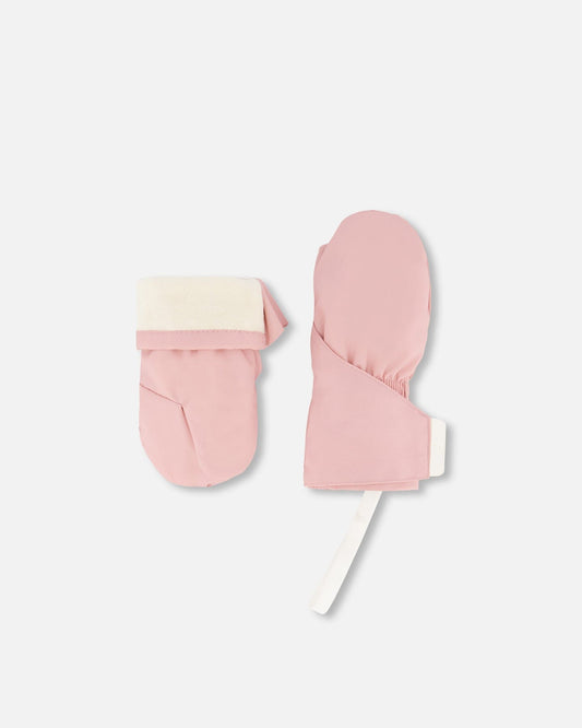 Lined Baby Mittens Dusty Pink-0
