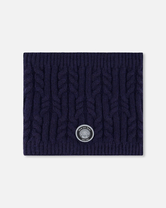 Lined Winter Neckwarmer Navy Blue-0