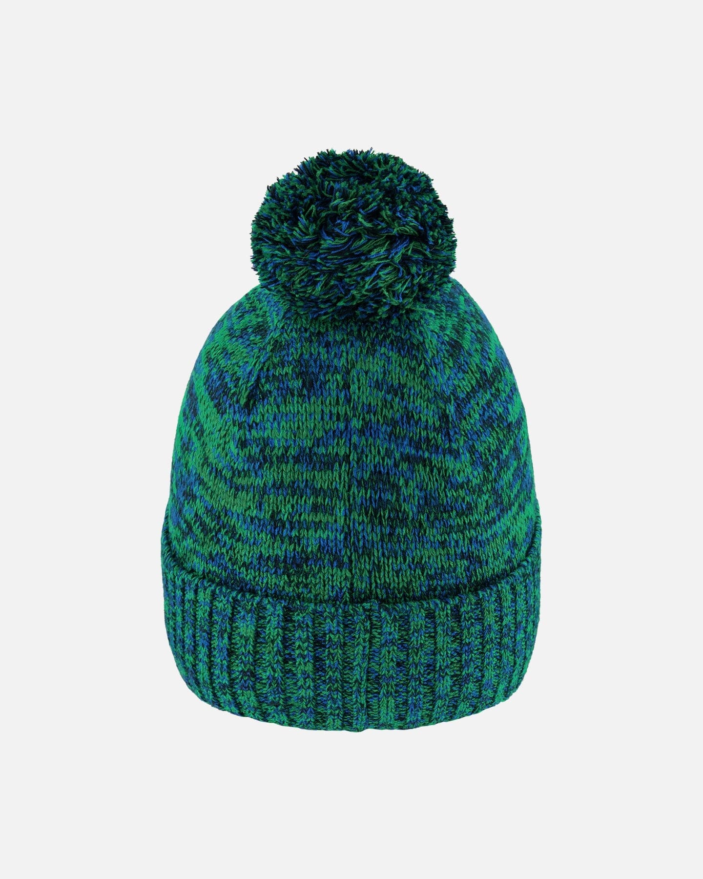 Lined Knit Pompom Hat Green And Blue-2