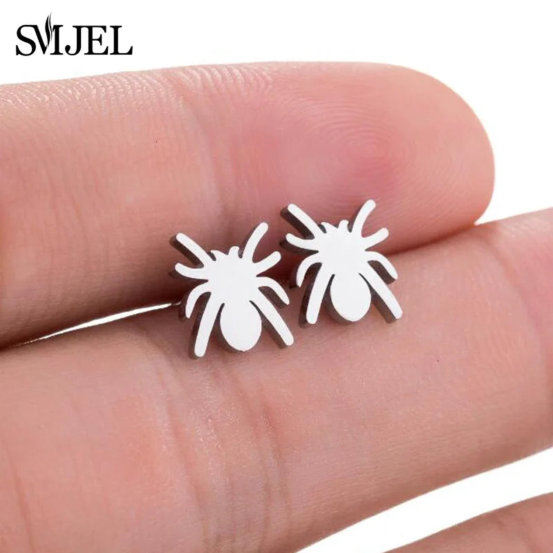 Cute Animal Deer Stud Earrings Stainless Steel Small Snowflake Earring for Women Christmas Jewelry pendientes Gifts