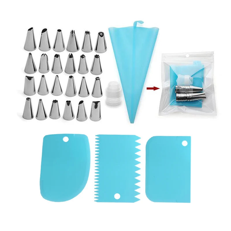 28cm Anti-skid Plastic Cake Turntable Rotating Cake Decorating Tools Pastry Bags Nozzles Set Spatula Kitchen Gadget Sets cozinha
