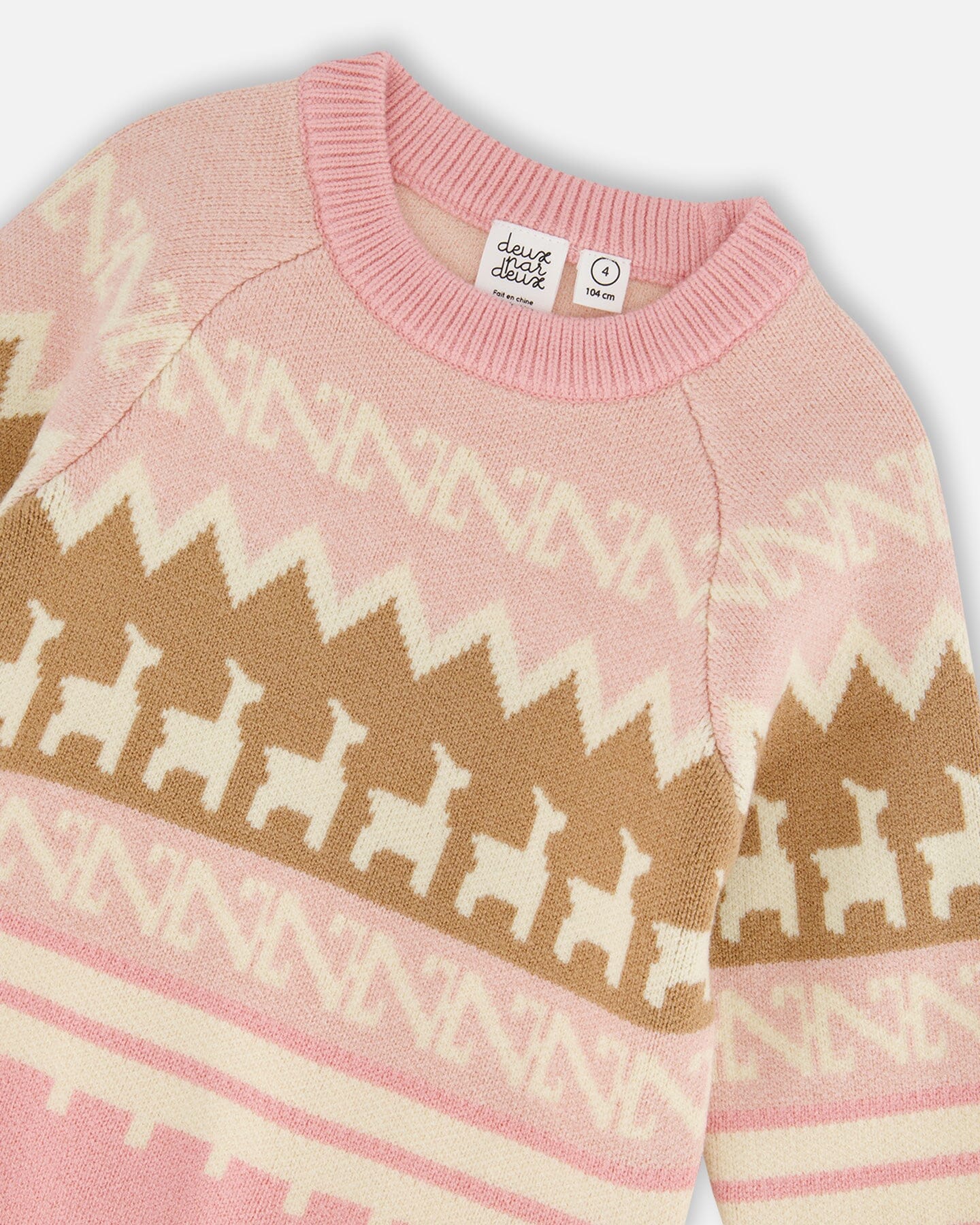 Llama Jacquard Sweater Dusty Pink-2
