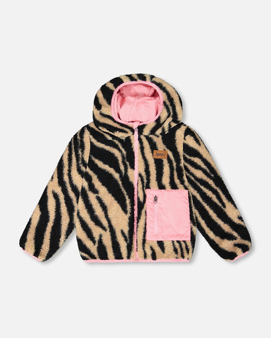 Reversible Mid-Season Sherpa Jacket Zebra-0