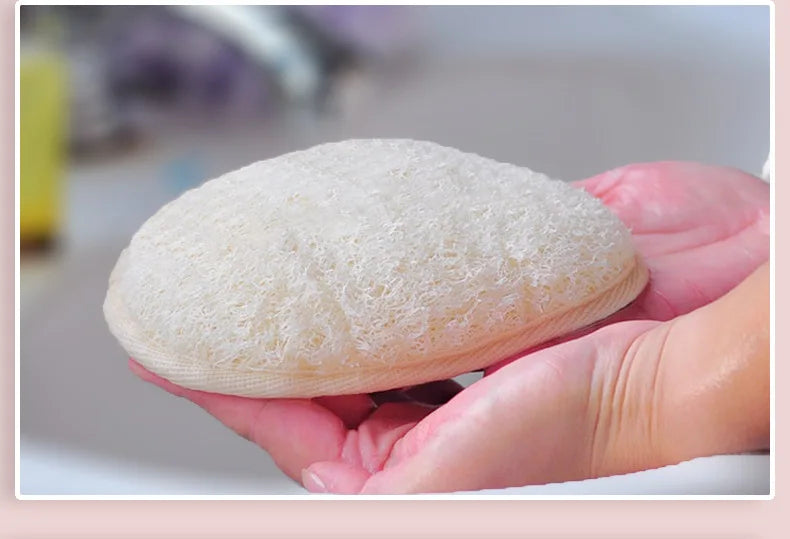 Natural Loofah Body Bath Brush - Reusable Exfoliating Scrubber with Soft Bristles Loofah Sponge for Face And Body Cleaning