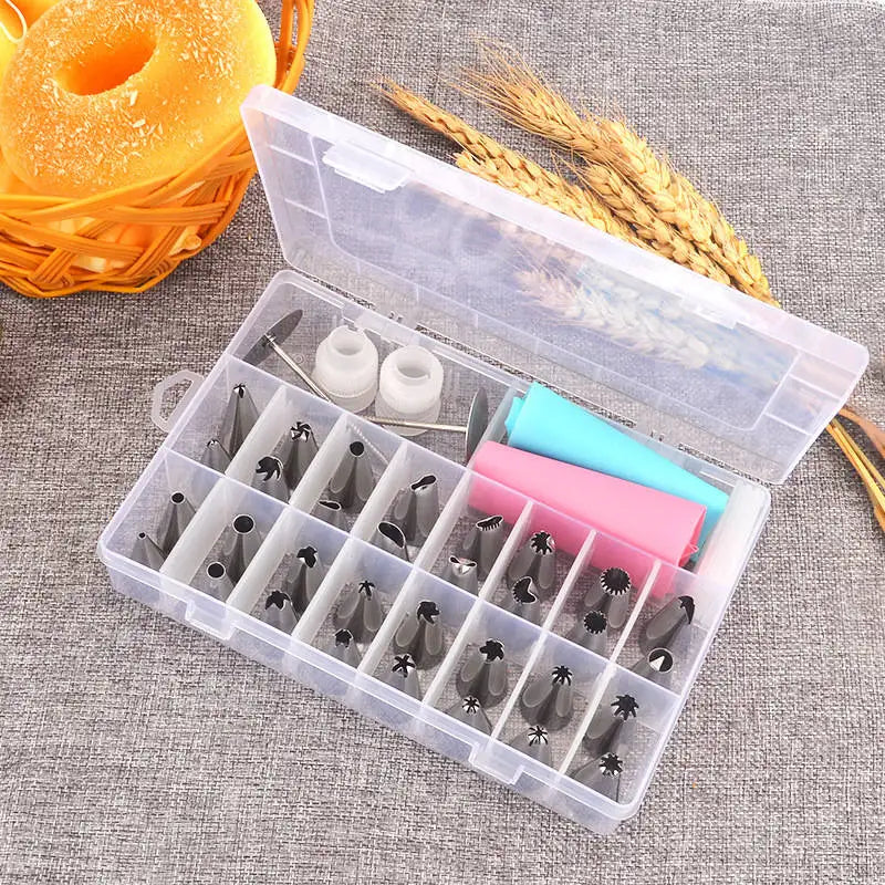 28cm Anti-skid Plastic Cake Turntable Rotating Cake Decorating Tools Pastry Bags Nozzles Set Spatula Kitchen Gadget Sets cozinha