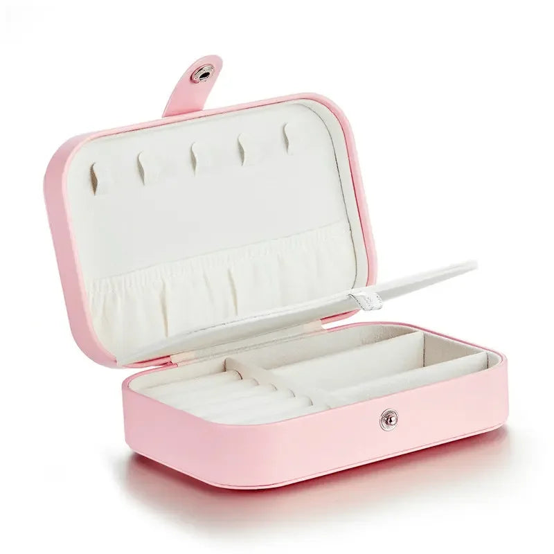 Treasure Keeper: Pink Pu Leather Jewelry Box For Rings, Necklaces & More