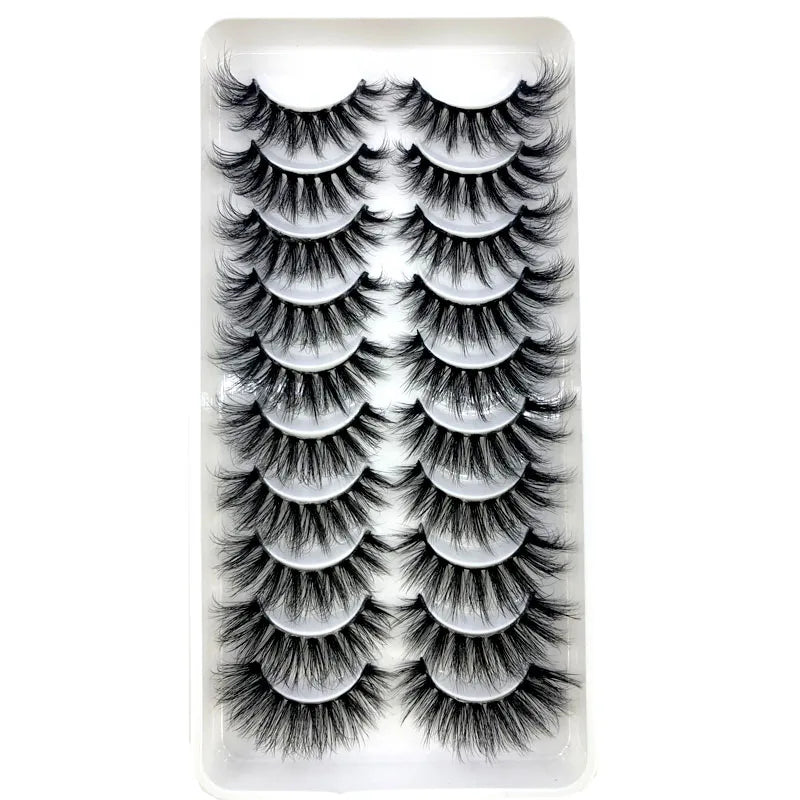 2023 New 10 pairs 3D Mink Eyelashes Natural False Eyelashes Lashes Soft Fake Eyelashes Extension Makeup Tools Wholesale