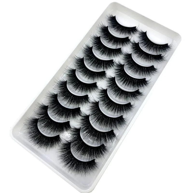 2023 New 10 pairs 3D Mink Eyelashes Natural False Eyelashes Lashes Soft Fake Eyelashes Extension Makeup Tools Wholesale