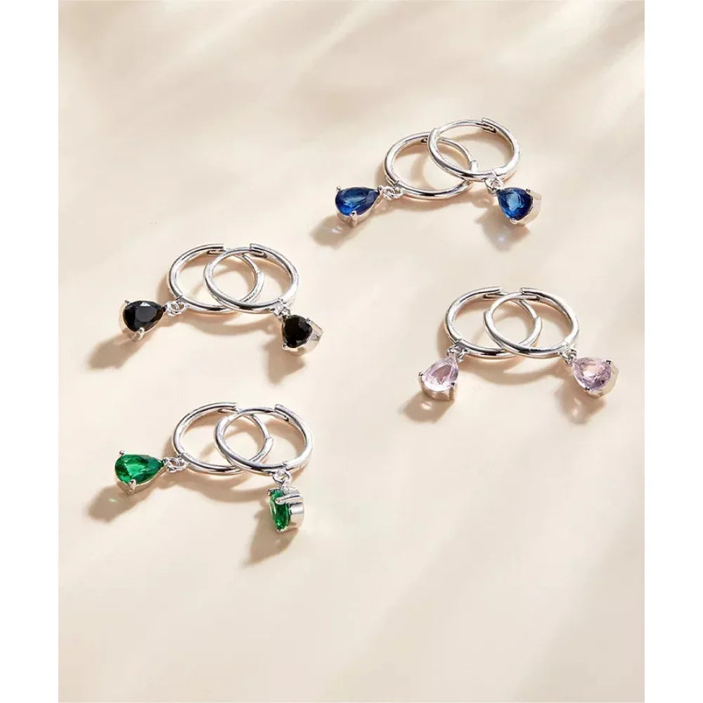 Exquisite Ishwar Water Drop Earrings | 925 Sterling Silver | 4 Colors | Statement Jewelry Sce1018