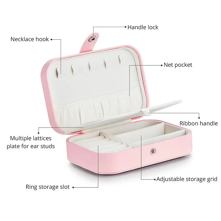 Treasure Keeper: Pink Pu Leather Jewelry Box For Rings, Necklaces & More