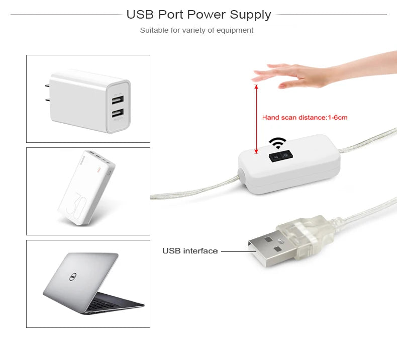 DC 5V Lamp USB Motion LED Backlight LED TV Kitchen LED Strip Hand Sweep Waving ON OFF Sensor Light diode lights Waterproof
