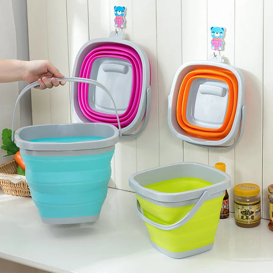Silicone Bucket Fishing Folding Square Bucket 5L/10L