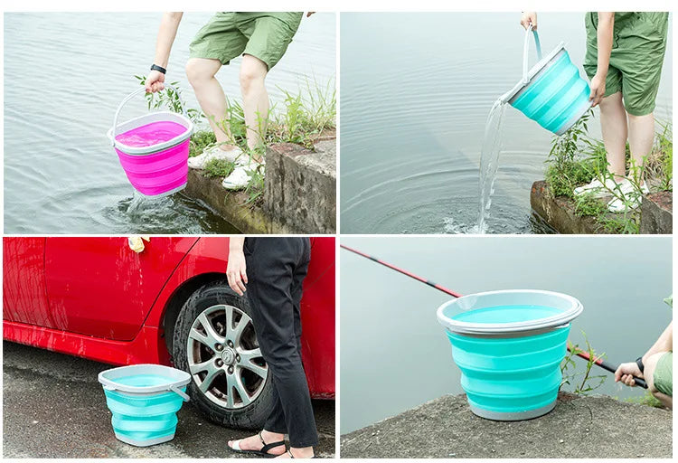 Silicone Bucket Fishing Folding Square Bucket 5L/10L