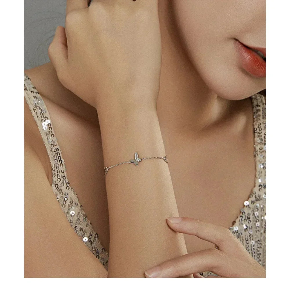 Delicate Sterling Silver Butterfly Bracelet - A Symbol Of Freedom And Transformation