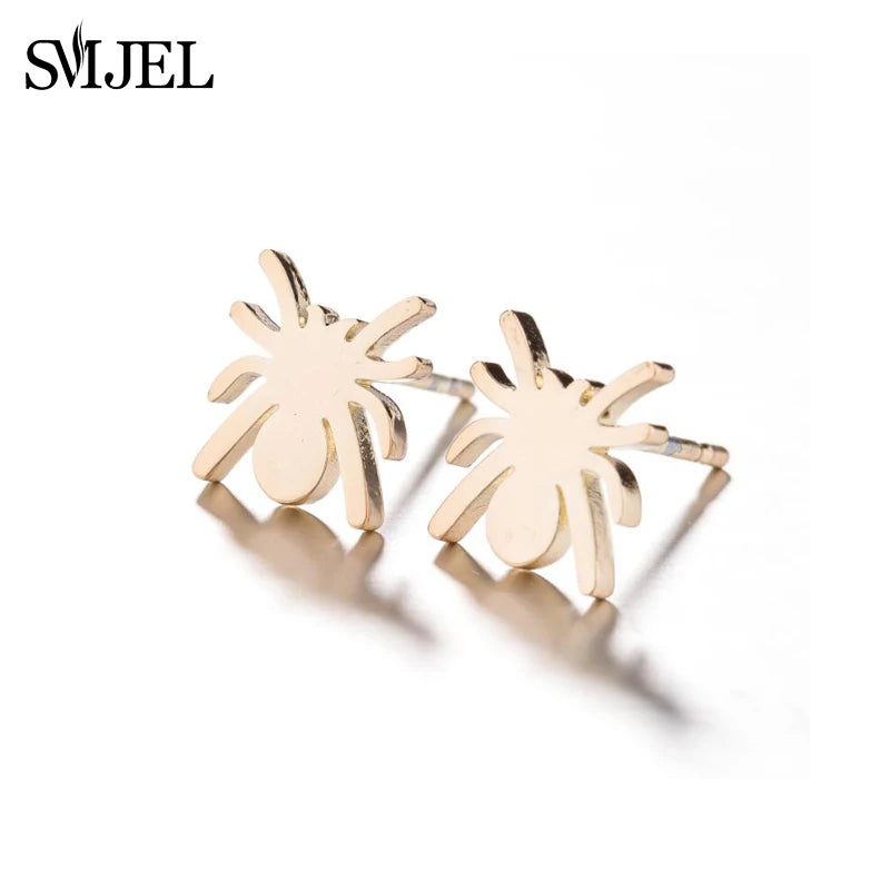 Cute Animal Deer Stud Earrings Stainless Steel Small Snowflake Earring for Women Christmas Jewelry pendientes Gifts