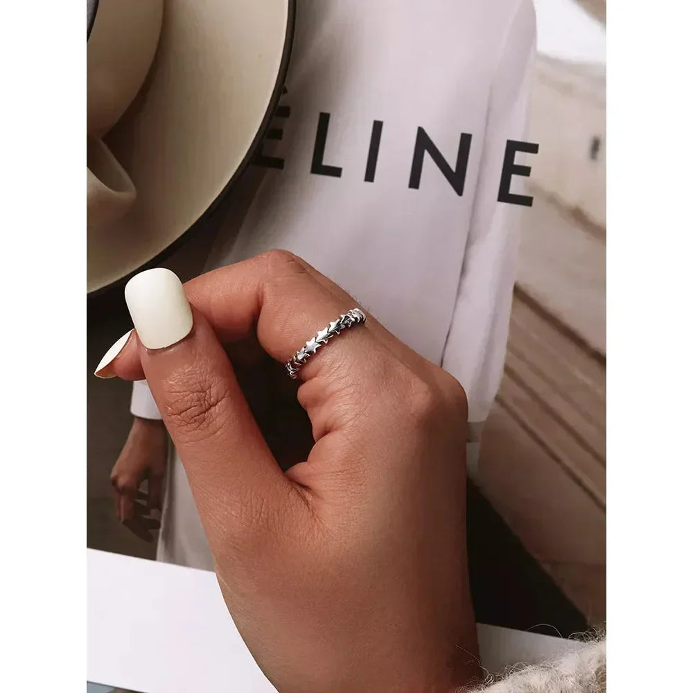 925 Sterling Silver Star Ring - Elegant Wedding Jewelry For Women