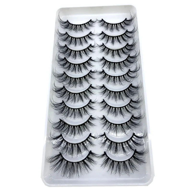 2023 New 10 pairs 3D Mink Eyelashes Natural False Eyelashes Lashes Soft Fake Eyelashes Extension Makeup Tools Wholesale