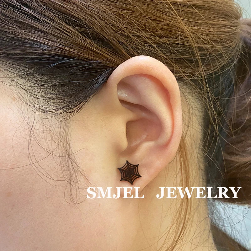 Cute Animal Deer Stud Earrings Stainless Steel Small Snowflake Earring for Women Christmas Jewelry pendientes Gifts