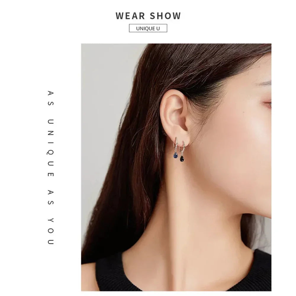 Exquisite Ishwar Water Drop Earrings | 925 Sterling Silver | 4 Colors | Statement Jewelry Sce1018