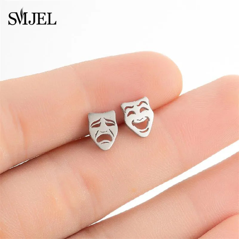 Cute Animal Deer Stud Earrings Stainless Steel Small Snowflake Earring for Women Christmas Jewelry pendientes Gifts